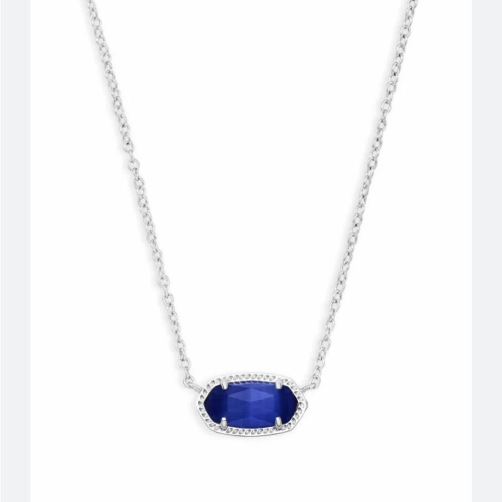 Kendra Scott Elisa silver pendant necklace blue stone